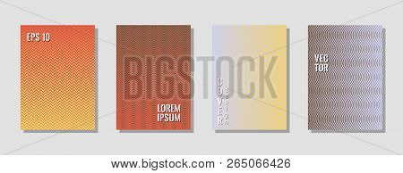 Trendy Red Brown Zig Zag Banner Templates, Wavy Lines Gradient Stripes Backgrounds For Music Party C