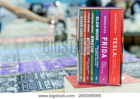Colorful Book Box Set Displayed On The Stand In Eskisehir Book Fair, Turkey
