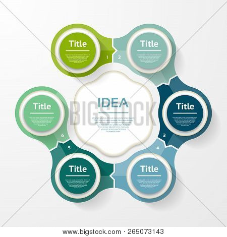 Vector Infographic Template For Diagram, Graph, Presentation And Chart. Business Concept With 6 Opti