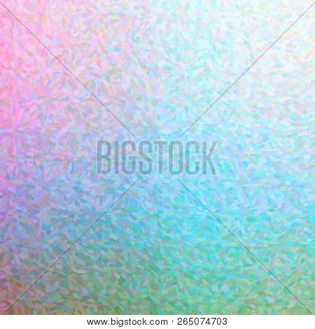 Illustration Of Blue And Red Impressionist Pointlilism Square Background Digitally Generated.