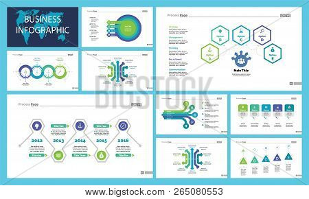 Project Infographic Design Template Set For Stock And Trade Concept. Can Be Used For Business Projec
