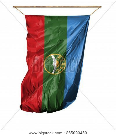 Flag Of Karachay Cherkessia. Isolated On A White Background.