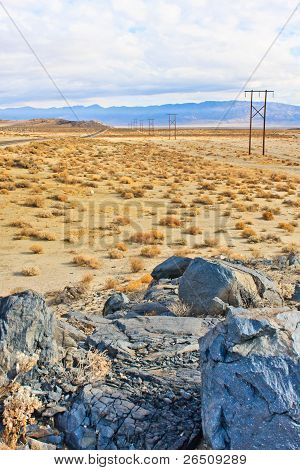 ภูมิทัศน์ทะเลทรายแคลิฟอร์เนียใกล้ Ridgecrest, Ca