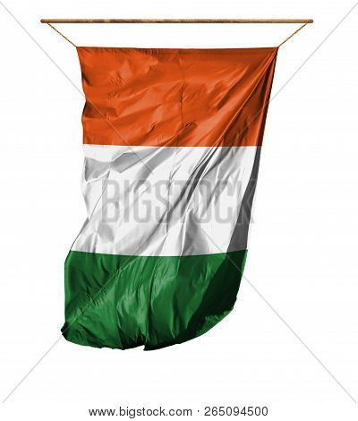 Flag Of Cote D, Lvoire. Isolated On A White Background.