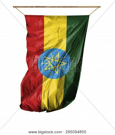 Flag Of Ethiopia. Isolated On A White Background.