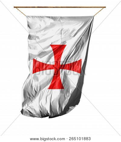 Flag Of Templiers. Isolated On A White Background.