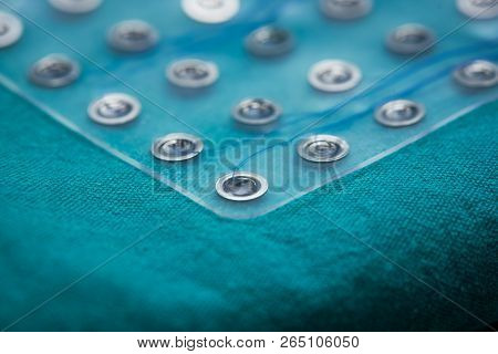 Close-up View Of Subdural Grid Electrode For Recording Brain Waves In Epilepsy Surgery