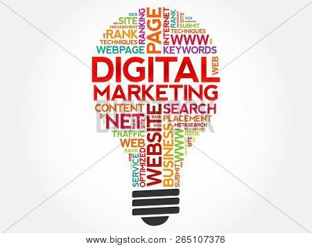 digital marketing bulb image photo free trial bigstock word collages free
