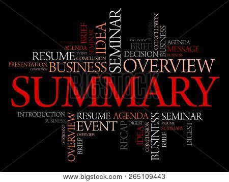 Summary Word Cloud Collage, Business Concept Background