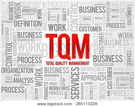 Tqm - Total Quality Management Word Cloud, Business Concept Background