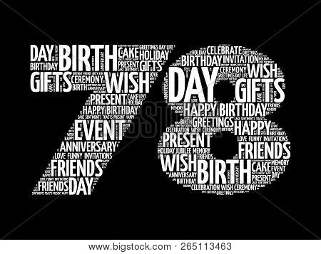 Happy 78th Birthday Word Cloud Collage Concept