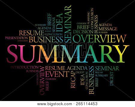 Summary Word Cloud Collage, Business Concept Background