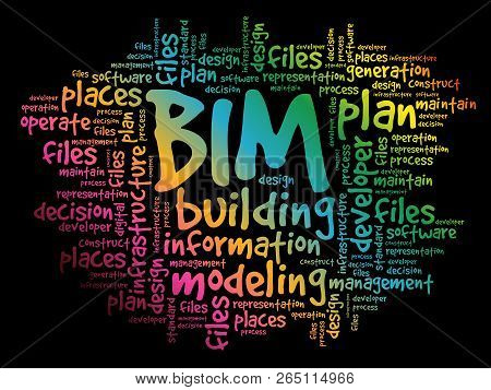 Bim - Building Information Modeling Word Cloud, Business Concept
