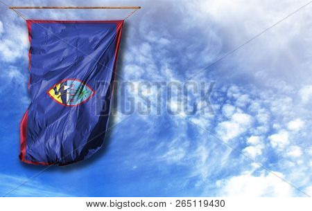 Flag Of Guam With Place For Your Text