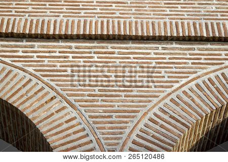 500 Years Old Masony Mosque Detail Arch Column Intersection Of Local Places Of Turkey