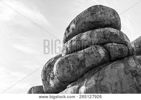 Devils Marbles Are Huge Granite Boulders Scattered Across A Wide Shallow Valley, 100 Kilometers Sout