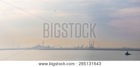 Silhouette Of Venice Porto Marghera, Industrial Area In Italy