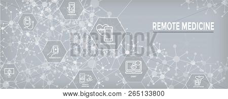 Telemedicine Abstract Idea - Icons Illustrating Remote Health And Software