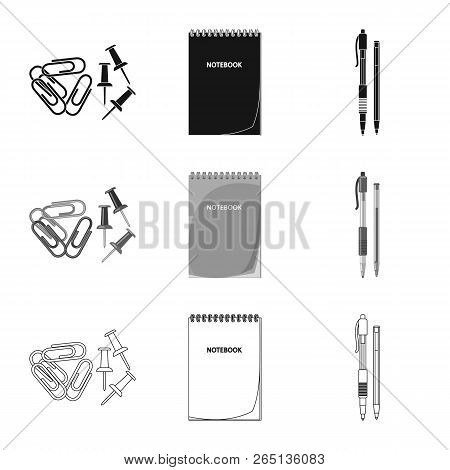 Vector Design Of Office And Supply Sign. Set Of Office And School Vector Icon For Stock.