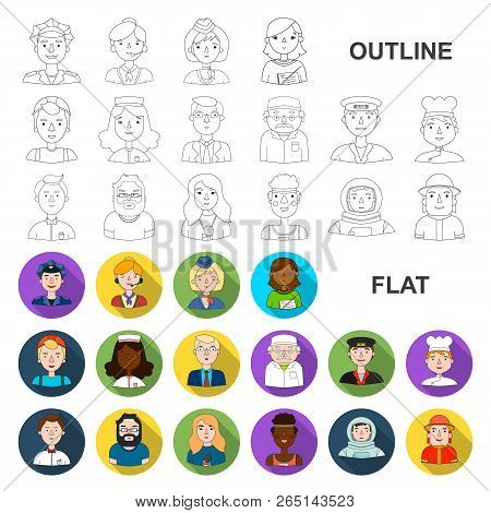 People Of Different Professions Flat Icons In Set Collection For Design. Worker And Specialist Vecto
