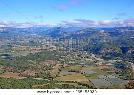 Valley In The French Alps From The Chabre Mountain