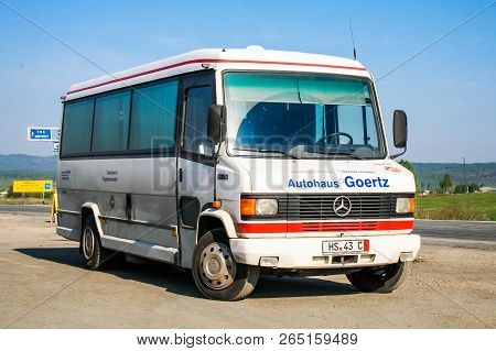 Chelyabinsk Region, Russia - May 24, 2008: Small Intercity Coach Bus Koch (mercedes-benz T2 814d) At