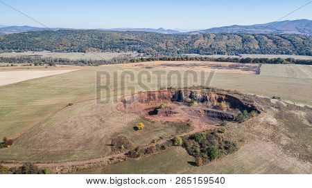 The Gruiu Volcano. Brasov County, Transylvania, Romania. Aerial View