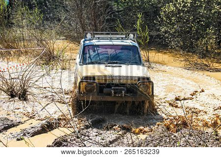 Asha, Russia - May 8, 2017: Off-road Car Lada Niva Competes In The Local Trophy Competition.