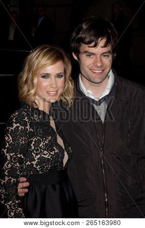 NEW YORK, NY - NOVEMBER 30, 2009: Actress Kristen  Wiig  and actor Bill Hader attends IFP's 19th Annual Gotham Independent Film Awards at Cipriani, Wall Street.