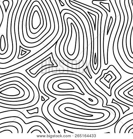 Seamless Striped Abstract Black And White Pattern. Vector