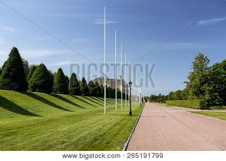 Strelna, St. Petersburg, Russia - August 09, 2018: The Territory Of The State Complex 