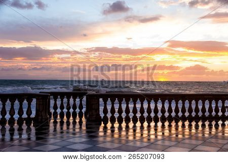The Terrazza Mascagni Is A Wide Sinuous, Suggestive Belvedere Toward The Sea In Leghorn, Italy