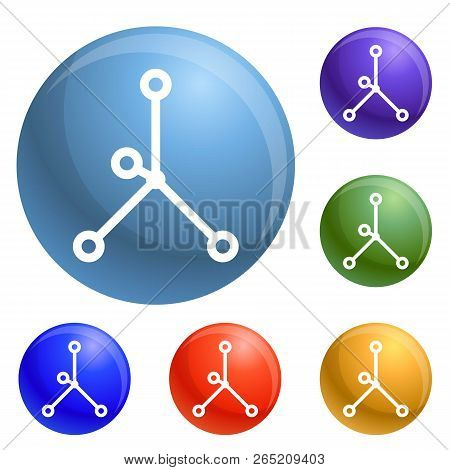 Ionic Bond Icons Set Vector 6 Color Isolated On White Background