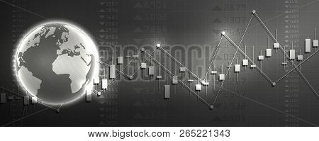 Stock Market Graph Or Forex Trading Chart For Business And Financial Concepts, Reports And Investmen