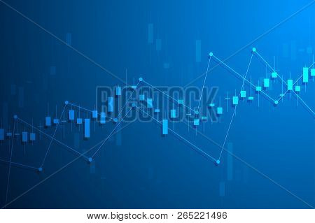 Stock Market Graph Or Forex Trading Chart For Business And Financial Concepts, Reports And Investmen