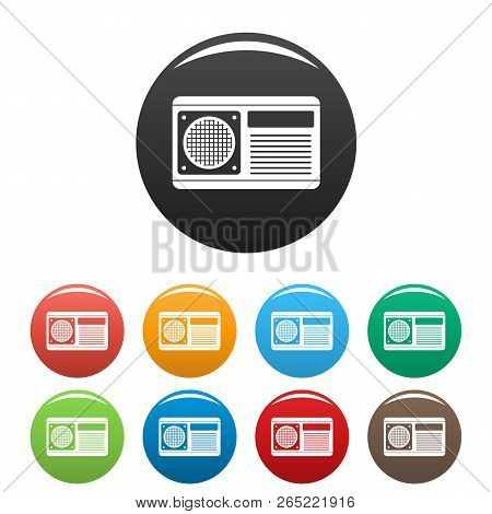 Conditioner Fan Icons Set 9 Color Vector Isolated On White For Any Design