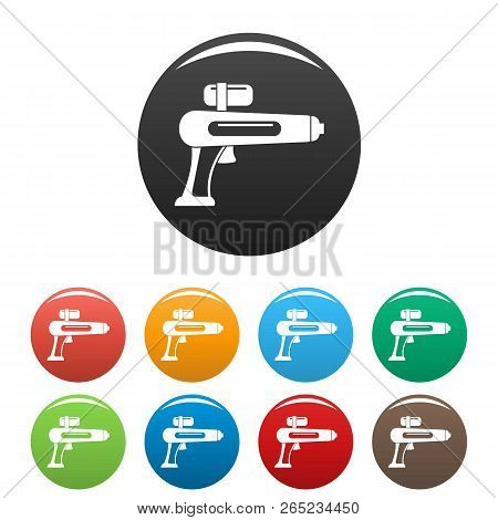 Watergun Icons Set 9 Color Vector Isolated On White For Any Design