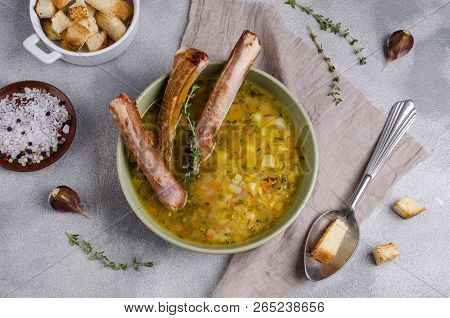 Traditional Thick Soup With Peas