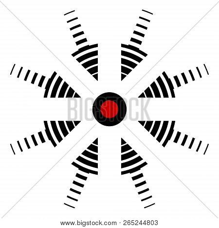 Icon Target, Focus Of Events, Specific Location, Vector Arrow In The Center Of The Incident, The Cen