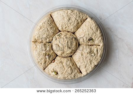 Round Halva / Helva With Pistachio / Kurek Helvasi