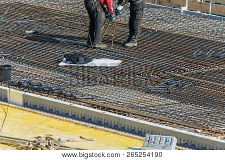 Velbert, Nrw, Germany - March 17, 2016:
Preparation For Concrete Work Construction Of A Residential 