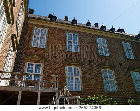 Historic Typical Classical Built Mansion Manor House On Fyn Funen Island Denmark