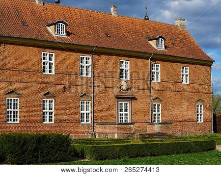 Historic Typical Classical Built Mansion Manor House On Fyn Funen Island Denmark