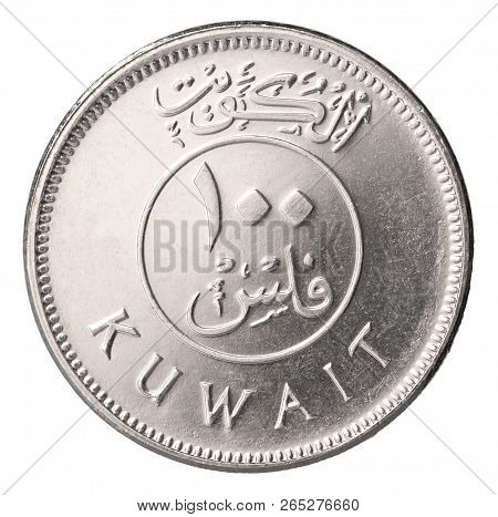 One Hundred Kuwait Fils Isolated On White Background
