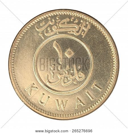Ten Kuwait Fils Isolated On White Background