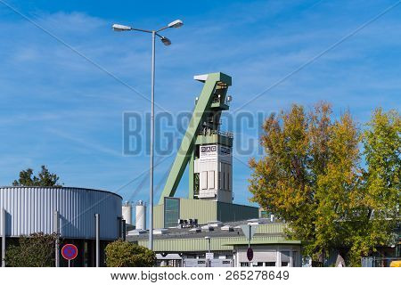 Bottrop, Germany - August 29, 2018: Tower Of Bergwerk Prosper-haniel, One Of The Last Coal Mines Of 