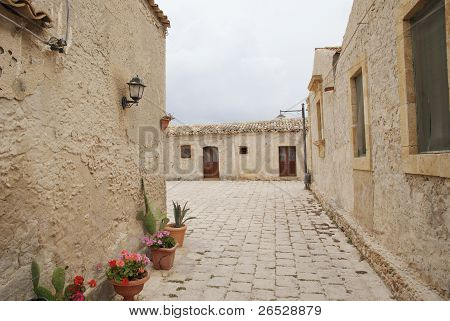 walk on the street of Marzamemi, Sicily