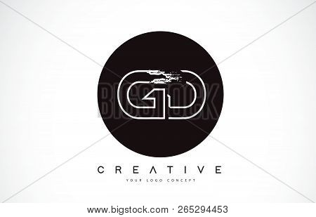 Gd Modern Leter Logo Design With Black And White Monogram. Creative Letter Logo Brush Monogram Vecto