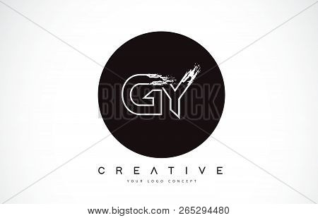Gy Modern Leter Logo Design With Black And White Monogram. Creative Letter Logo Brush Monogram Vecto