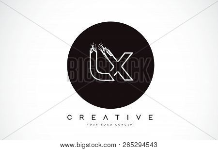 Lx Modern Leter Logo Design With Black And White Monogram. Creative Letter Logo Brush Monogram Vecto